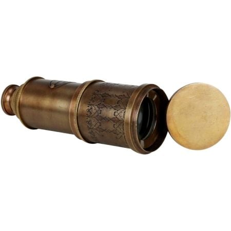 Handcrafted Brass Telescope with Wooden Storage Box
